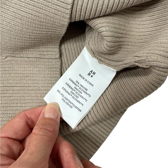 Alp N Rock | ANR+ Marie One Shoulder Eco Vero Ribbed Sweater in Stone Small - Picture 7 of 8